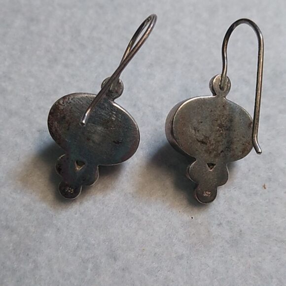 Elegant 925 Silver Drop Earrings Cottagecore Grandmacore Granny Chic - Picture 3 of 6